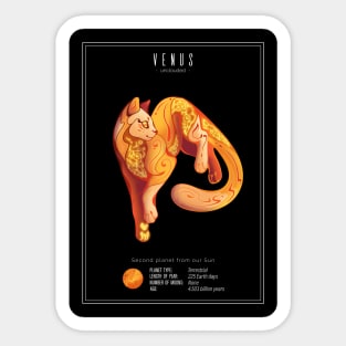 Venus Unclouded Cat Planet Sticker